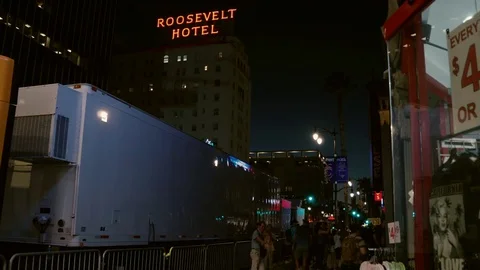 The Hollywood Strip at Night Video stock 82078360