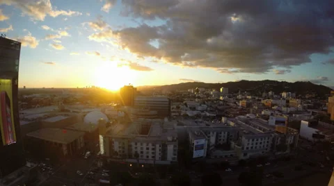 Hollywood Sunset Time Lapse Video stock 34691624