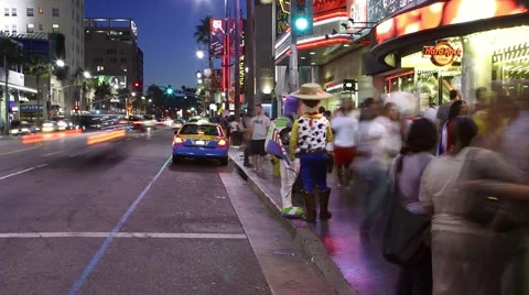 Hollywood Time Lapse in Front of the Hard Rock Cafe Vidéo 47007928