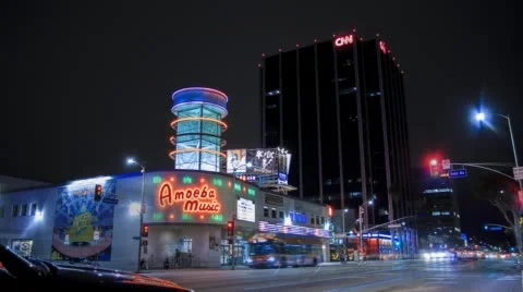 Hollywood Time Lapse Night Stock Footage 47132141