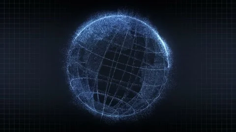 Holo Earth, Particles Binary Data Stock Footage 238533011