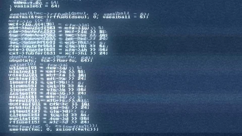 Holo source code scrambled 8-bit scroll Stock Footage 101949048