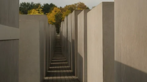 Holocaust memorial in Berlin, Germany. Stock Footage 117368544