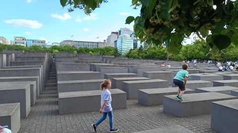 The Holocaust Memorial in Berlin, Germany Stock Footage 343635455