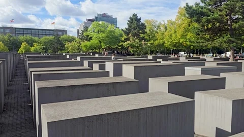 Holocaust Memorial In Berlin In Germany. Stock Footage 345099217