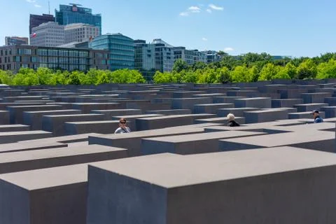 The Holocaust Memorial, a touching Memorial to the Murdered Jews of Europe, i Stock Photos