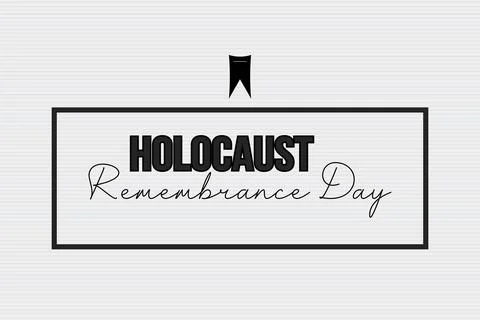 Holocaust Remembrance Day typography text with mourning symbol Stock Illustration