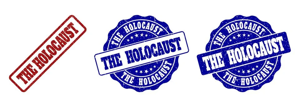 THE HOLOCAUST Scratched Stamp Seals Stock Illustration