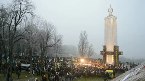 Holodomor (starvation, 79th anniversary) marks in Kiev, Ukraine in 2012. Vidéo 12861841