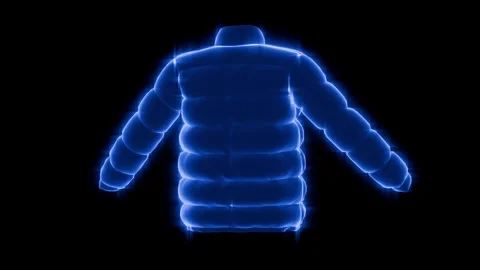 Hologram 3D model wireframe rotating in digital space 3D render Stock Footage 327552928