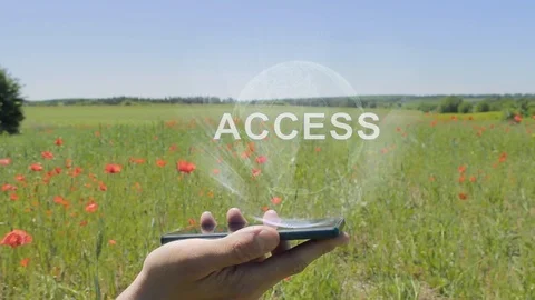 Hologram of Access on a smartphone Stock Footage 105413654