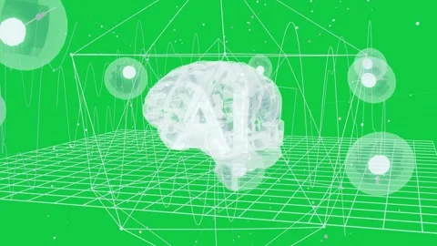 Hologram activating, brain rotating, orbs pulsing, wireframe-forming, Stock Footage 337173065