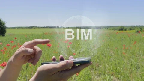 Hologram of BIM on a smartphone Stock Footage 106932712