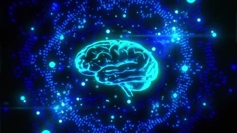 Hologram Brain Background Видео 344092014