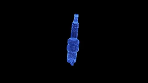 Hologram of a Car spark plug Stock Footage 127692808