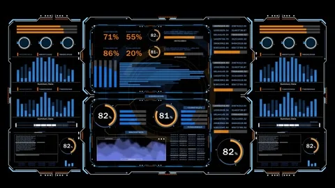 Hologram Chart Dashboard for Business Data AI Summary and Advanced Technology An 库存影片 342619301