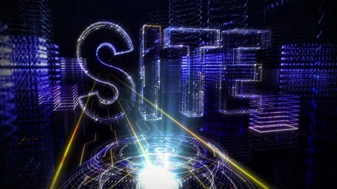 Hologram Creation Process. The Word Site is Slowly Appearing and Disappearing. Stock Footage 165055836