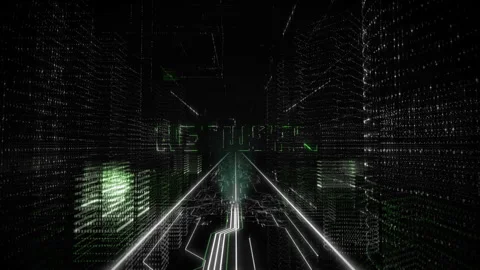 Hologram creation. The Word Network is projected. Internet. Data processing. Stock Footage 277935112