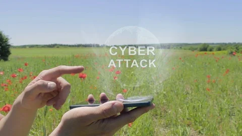 Hologram of Cyber attack on a smartphone Stock Footage 106996963