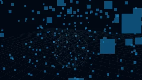 Hologram Data Grid 4K Stock Footage 338383235