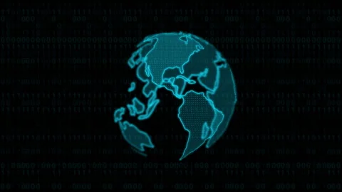 Hologram earth with binary code Stock Footage 265528478