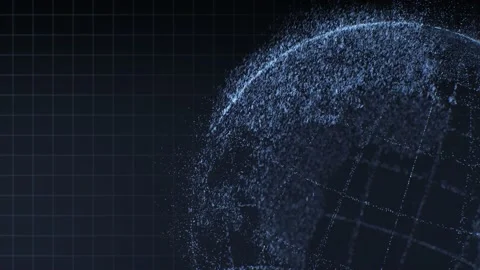 Hologram of Earth made with binary Loop Zoom Video stock 238532900