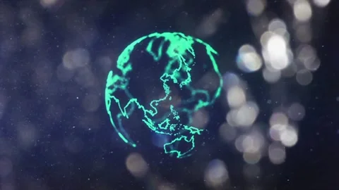 Hologram of the Earth Rotating Stockbeeldmateriaal 276631433
