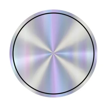 Hologram empty circular design featuring a smooth metallic surface with a g.. Stock Illustration