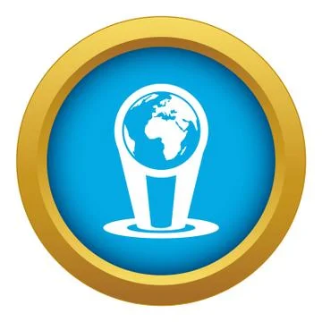 Hologram globe icon blue vector isolated Stock Illustration