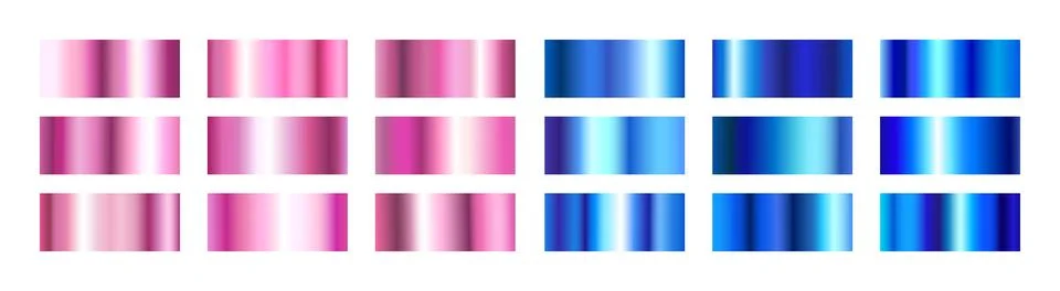 Hologram gradient set with metal frame textures Stock Illustration