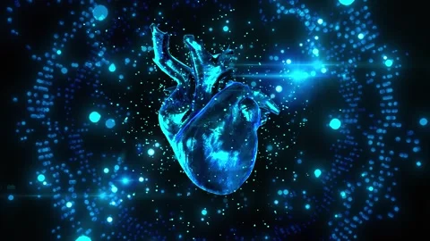 Hologram Heart Beat Background Видео 344092020
