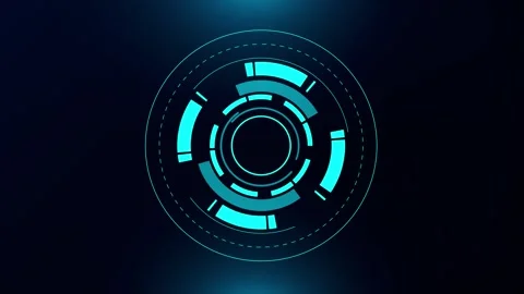 Hologram HUD circle interfaces. Digital data network protection. HUD circle Stock Footage 246782137