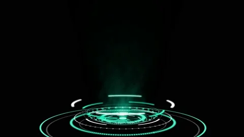 Hologram HUD circle interfaces , Hi-tech futuristic button display Stock Footage 140430923