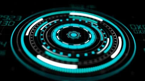 Hologram HUD circle interfaces , Hi-tech futuristic button display 스톡 일러스트