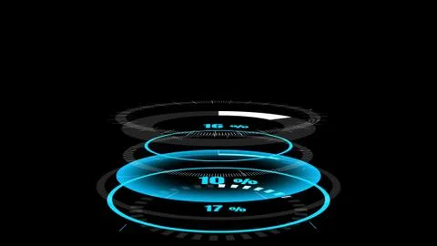 Hologram HUD circle interfaces , Hi-tech futuristic button display 스톡 일러스트