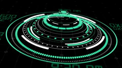 Hologram HUD circle interfaces , Hi-tech futuristic button display 스톡 일러스트