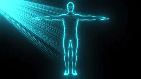 Hologram human body Stock Illustration