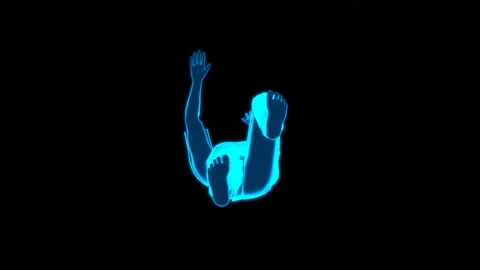 Hologram Human Dead Bug Extension 360 HUD Stock Footage 336317817