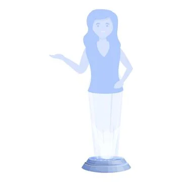 Hologram interface icon cartoon vector. Display data Stock Illustration
