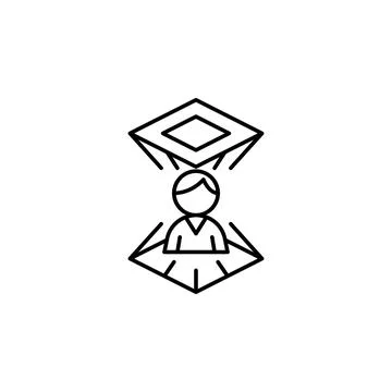 Hologram man icon. Simple line, outline vector of artificial Intelligence icons Stock Illustration