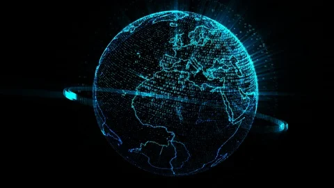 Hologram planet with a binary code 스톡 동영상 80819621