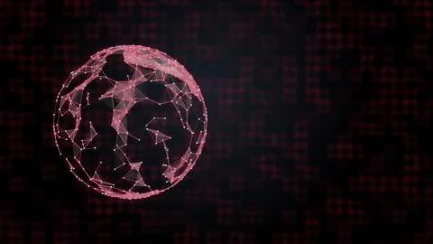 Hologram with planet earth in plexus pattern and squared background data center Stock Illustration