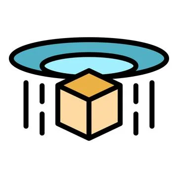 Hologram projection ar icon vector flat Illustrazione stock