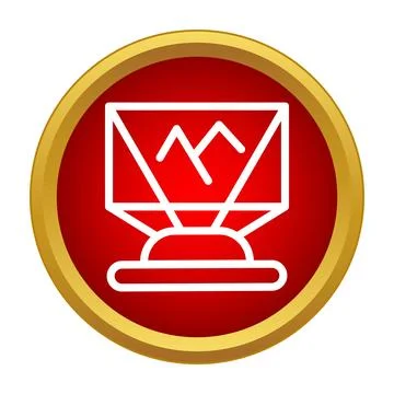 Hologram projector displaying 3d virtual reality mountains icon Ilustração Stock