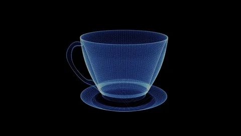 Hologram of a rotating cup of coffee 스톡 동영상 97449936