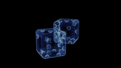 Hologram of rotating dices Stock Footage 97450116