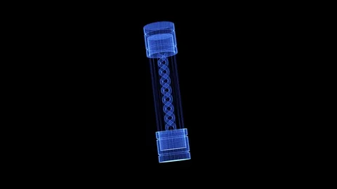 Hologram of a rotating DNA virus Stock Footage 127693682