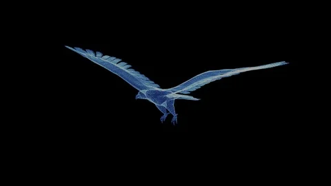 Hologram of a rotating particle eagle Video stock 103948065