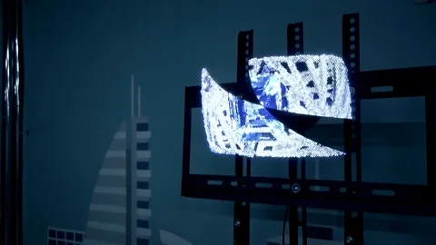 Hologram of a rotating ring Stock Footage 119278710