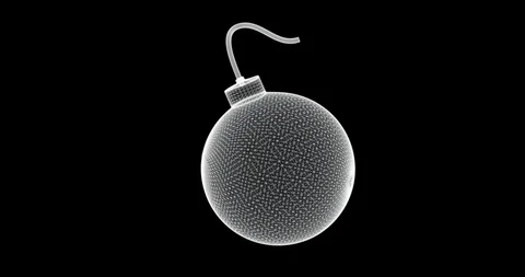 Hologram screen 3d of a typical bomb - loop Video stock 113088005